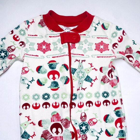 Hanna Andersson Star Wars Christmas Holiday Zipper Sleeper Pajamas 80cm 18-24m - Picture 2 of 11